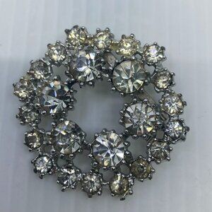 Vtg crystal rhinestone wedding bridal brooch